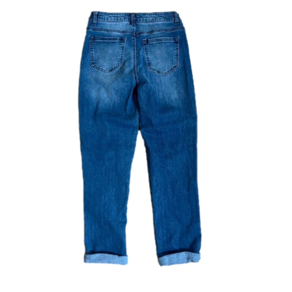 April Jeans Midrise Patchwork Cuffed Boyfriend Je… - image 3